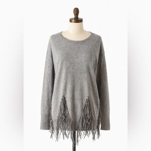 Gray Fringe Sweater, Size M